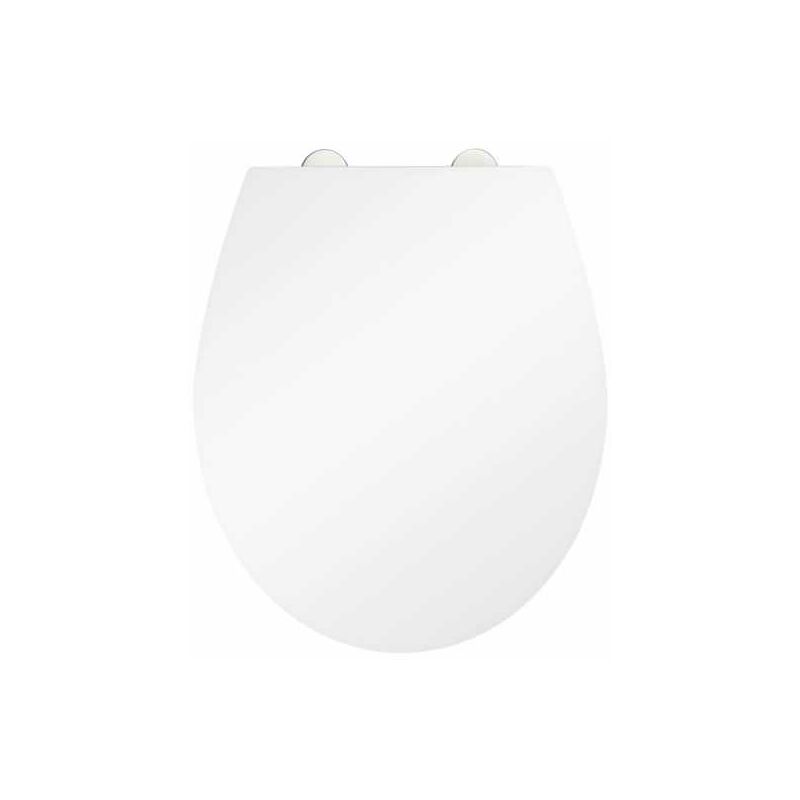 foto del prodotto wenko copriwater bianco, copriwater con freno di caduta, fissaggio in acciaio inox a clip, duroplast acrilico, 39x45 cm, bianco