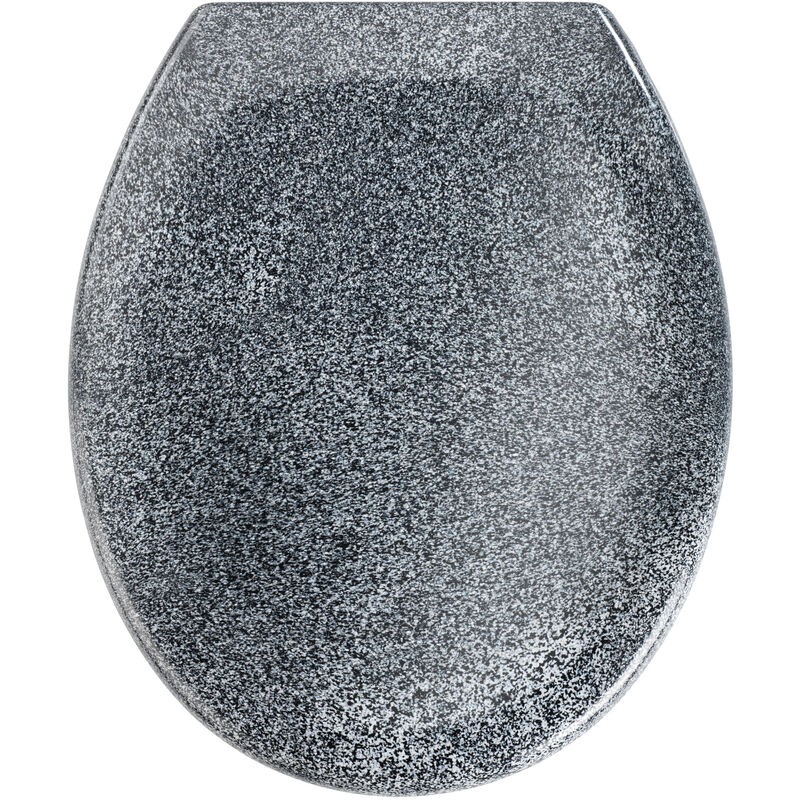 foto del prodotto wenko copriwater con freno di caduta premium ottana granito, copriwater sganciabile con fissaggio in acciaio inox, fix clip, duroplast, 37.5 x 44.5