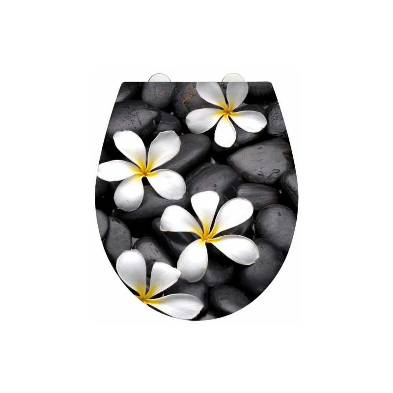 foto del prodotto wenko copriwater originale bloom, copriwater con freno di caduta, fissaggio in acciaio inox a clip, duroplast acrilico, 39x45 cm, multicolore