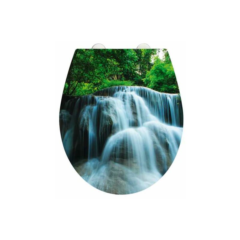 foto del prodotto wenko copriwater originale waterfall, copriwater con freno di caduta, sganciabile, fissaggio in acciaio inox, termoplastico, 36,5x45 cm, multicolore