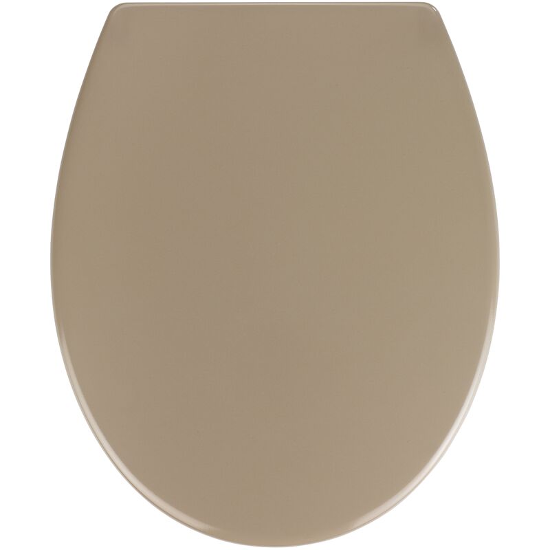 foto del prodotto wenko copriwater samos con freno di caduta, copriwater sganciabile con fissaggio in acciaio inox, duroplast, 37,5x44,5 cm, color tortora