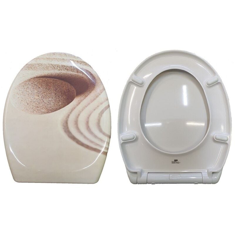 foto del prodotto wenko copriwater universale sand stone termoindurente soft close sgancio rapido