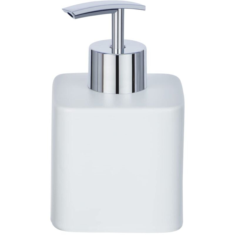 foto del prodotto wenko - dispenser di sapone hexa dispenser dosatore dispenser per sapone liquido, capacità 0.29 l, ceramica, bianco, 8.5 x 7.5 x 13 cm