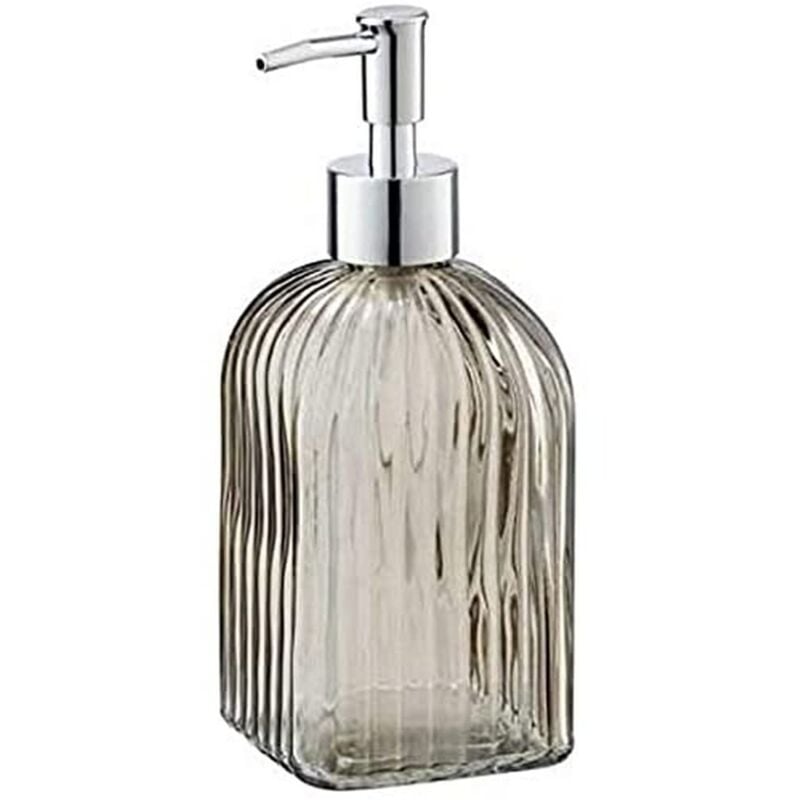 foto del prodotto wenko dispenser sapone vetro quadrato marrone dispenser sapone liquido capacit 0.52 l, vetro, 7.5 x 19 x 7.5 cm, marrone
