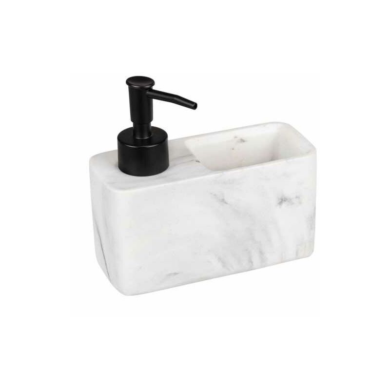 foto del prodotto wenko distributore di detersivo per piatti resa marmo, distributore di sapone, design marmorizzato con scomparto per spugna inclusa ,