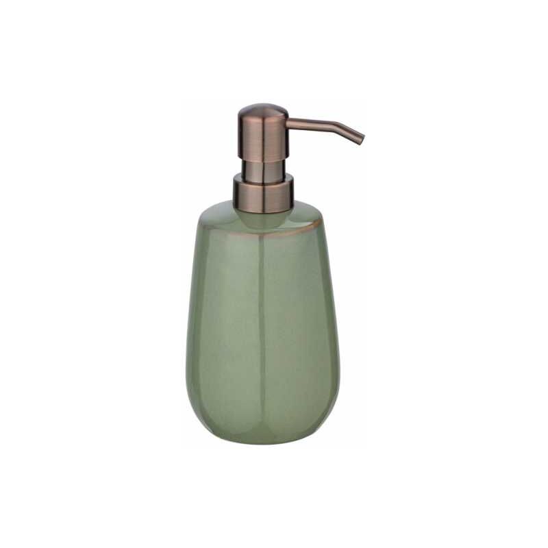 foto del prodotto wenko distributore di sapone liquido in ceramica sirmione, capacit 430 ml, ceramica moderna di alta qualit , 8x17,5 cm, verde salvia