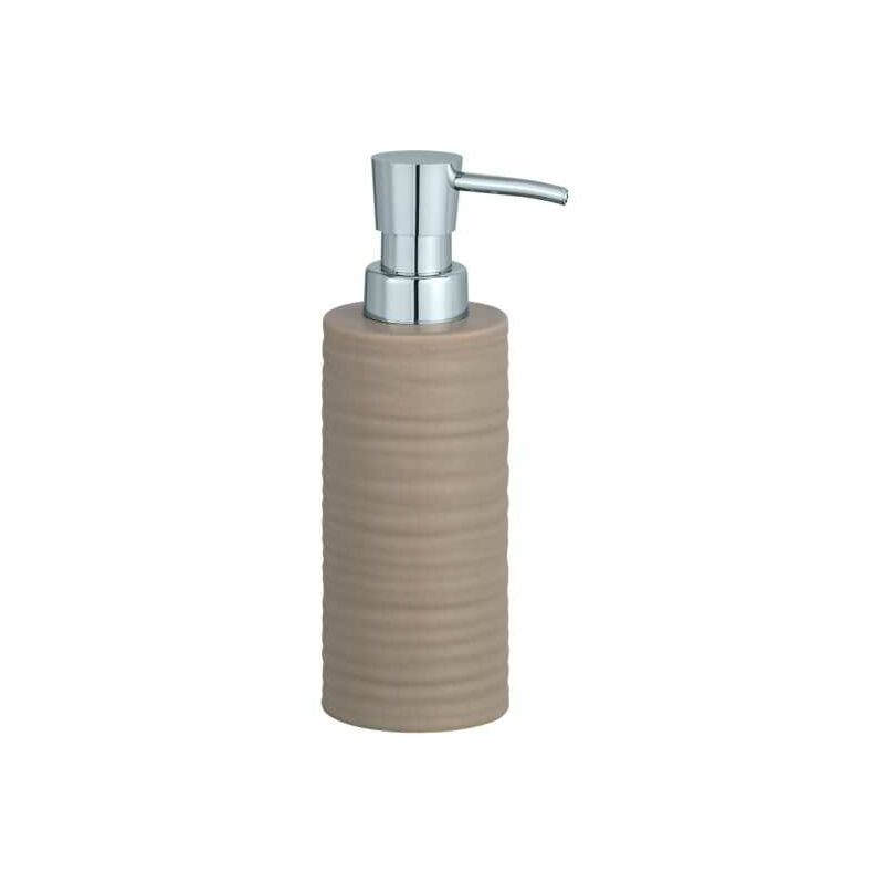 foto del prodotto wenko distributore di sapone liquido mila, capacit 260 ml, in ceramica, dimensioni 6x18,5x8 cm, colore sabbia
