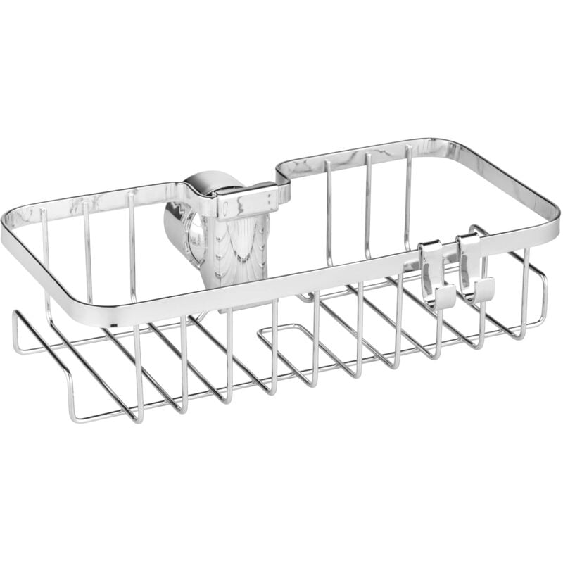 foto del prodotto wenko floresta, carrello per doccia quadrato, in acciaio inossidabile cromato, montaggio senza viti o fori, per tutte le aste doccia standard, 24 x