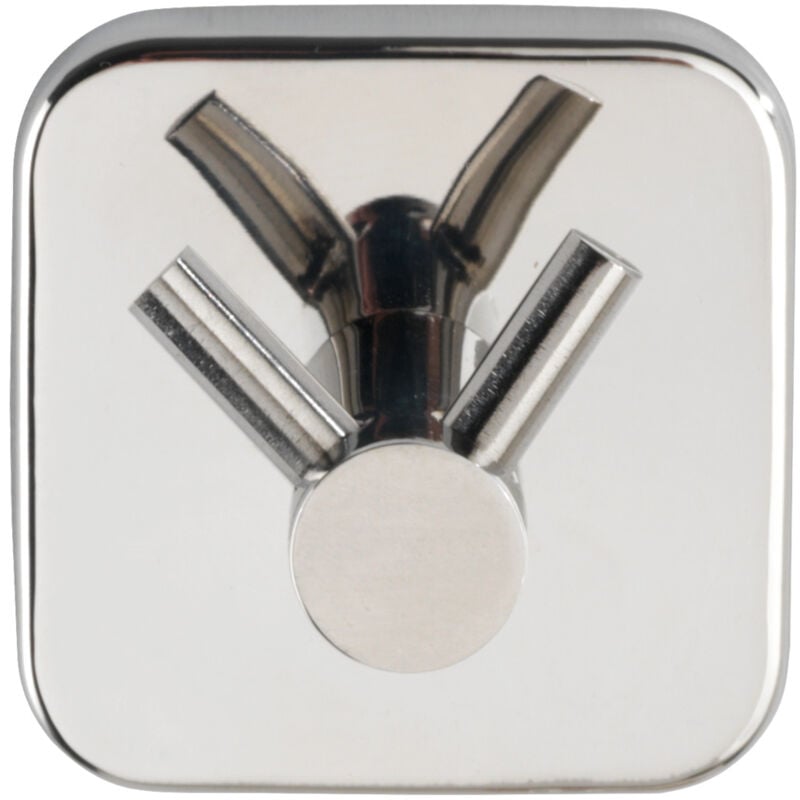foto del prodotto wenko gancio da muro portasciugamani duo mezzano, gancio appendiabiti da muro, acciaio inox, 5,5x5,5x5,5 cm, lucido