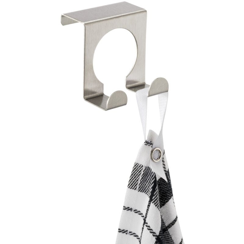 foto del prodotto wenko gancio doppio per appendere asciugamani, porta strofinaccio da cucina, acciaio inossidabile, 5x5 cm, opaco
