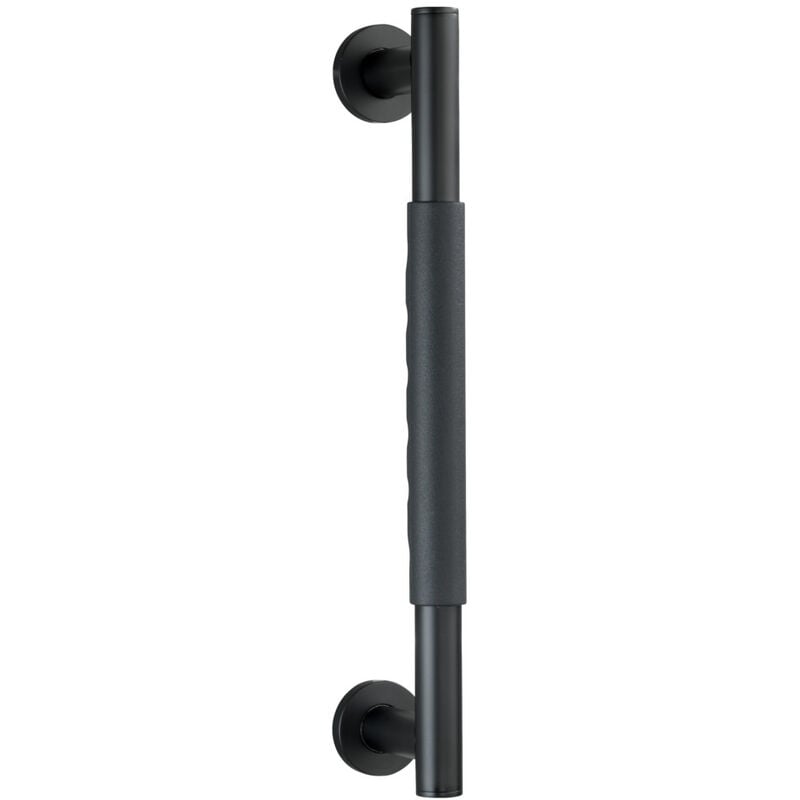 foto del prodotto wenko maniglia di sicurezza da parete secura 40,5 cm nera, certificata t v, nera, silicone nero, acciaio inossidabile cromato antiruggine
