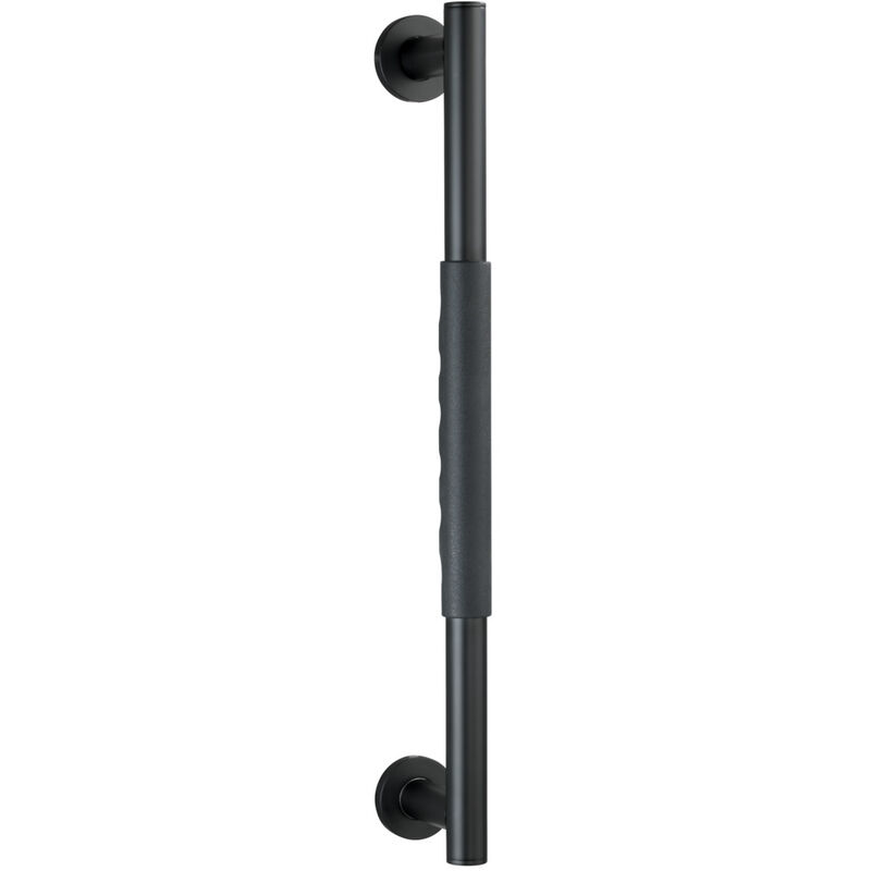 foto del prodotto wenko maniglia di sicurezza da parete secura 50,5 cm, nera, certificata t v, in silicone nero e acciaio inossidabile nero.