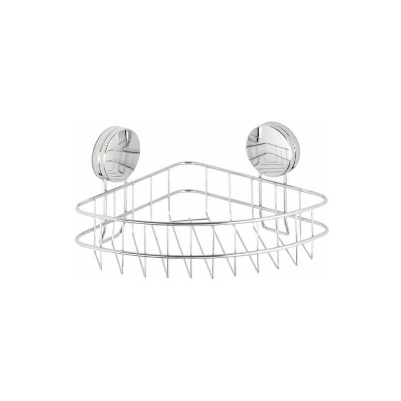 foto del prodotto wenko mensola angolare per bagno osimo, ripiano per doccia angolare senza foratura static loc plus, acciaio, 26,5x13,5x19 cm, cromato