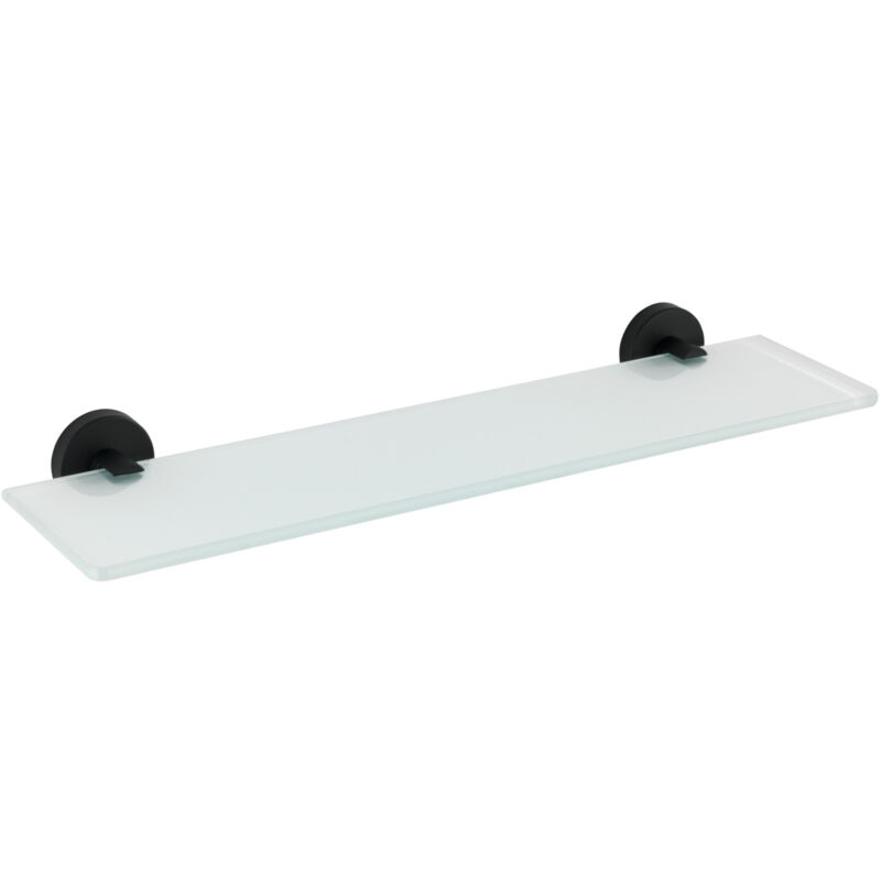 foto del prodotto wenko mensola per bagno, ripiano in vetro bosio black, fissaggio in acciaio inox vetro satinato, 46,5x5,5x13,5 cm, nero opaco