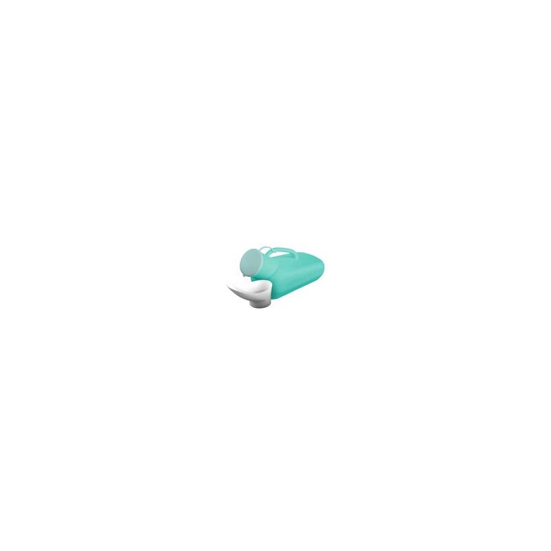 foto del prodotto wenko orinatoio unisex, con chiusura ermetica e scala graduata fino a 800 ml, adatto anche per donne, plastica, 32,5x15x10 cm, verde bianco