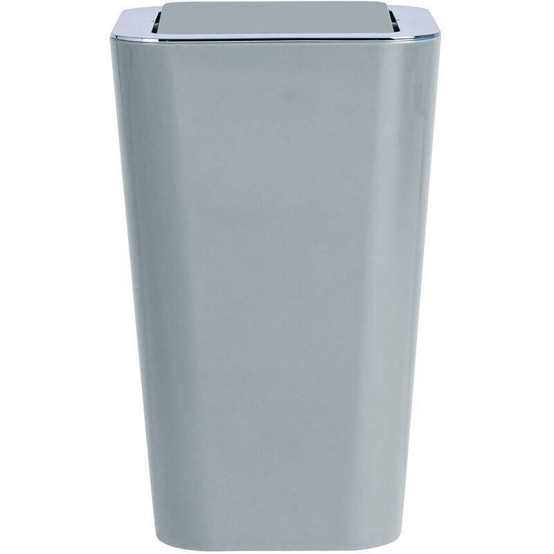 foto del prodotto wenko pattumiera a bascula candy grey, 6 litri, colore grigio, in polistirolo grigio, plastica abs cromata