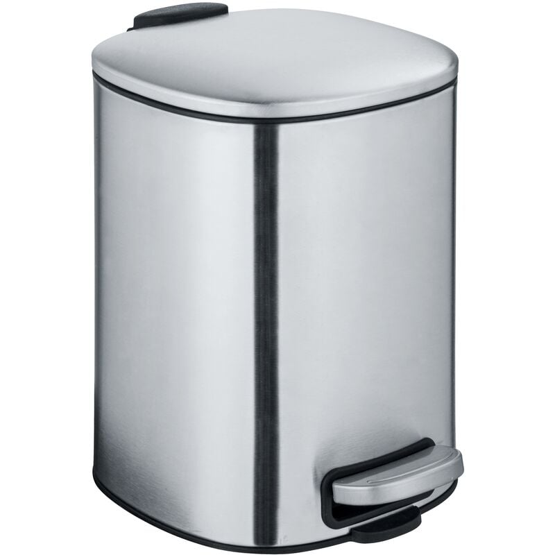 foto del prodotto wenko pattumiera a pedale alassio, piccola pattumiera per il bagno, capacit 5l, acciaio, 24,5x20,5x27 cm, opaco