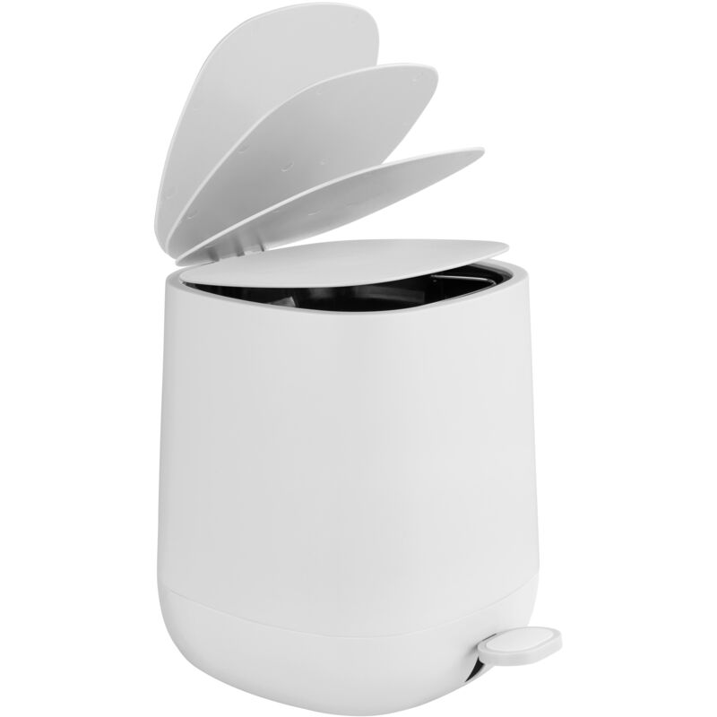 foto del prodotto wenko pattumiera a pedale design davos con freno di caduta easy close, pattumiera piccola per bagno 5l, plastica, 23,5x26x27,5 cm, bianco