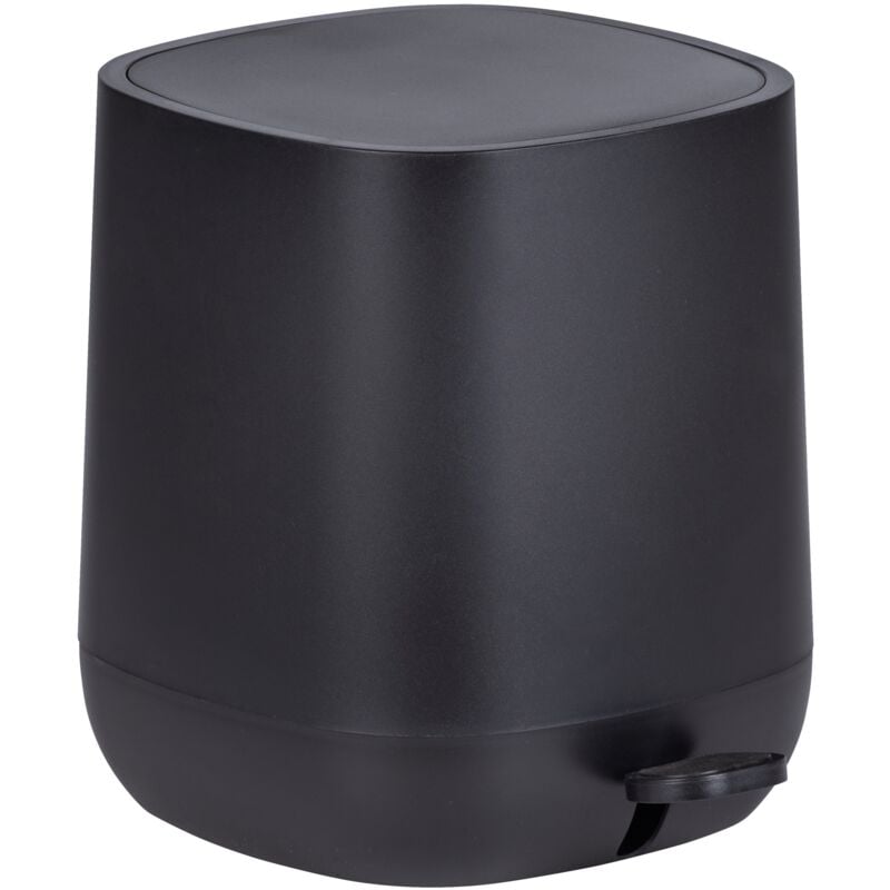 foto del prodotto wenko pattumiera a pedale design davos con freno di caduta easy close , pattumiera piccola per bagno 5l, plastica, 23,5x26x27,5 cm, nero