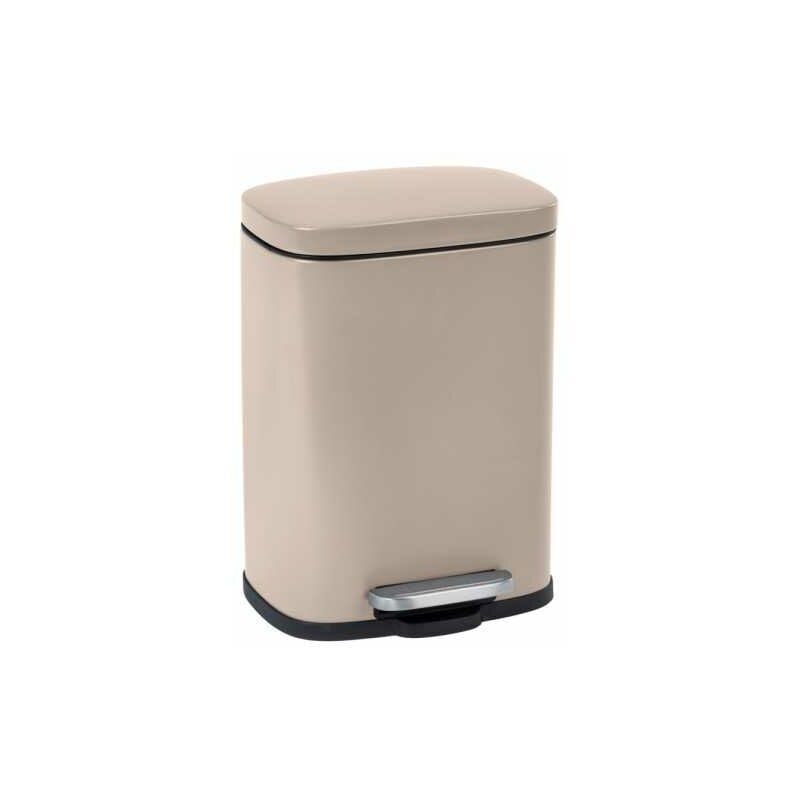 foto del prodotto wenko pattumiera a pedale design leno con freno di caduta easy close , piccola pattumiera per bagno da 5l, acciaio inox, 21,5x19x29,5 cm, color