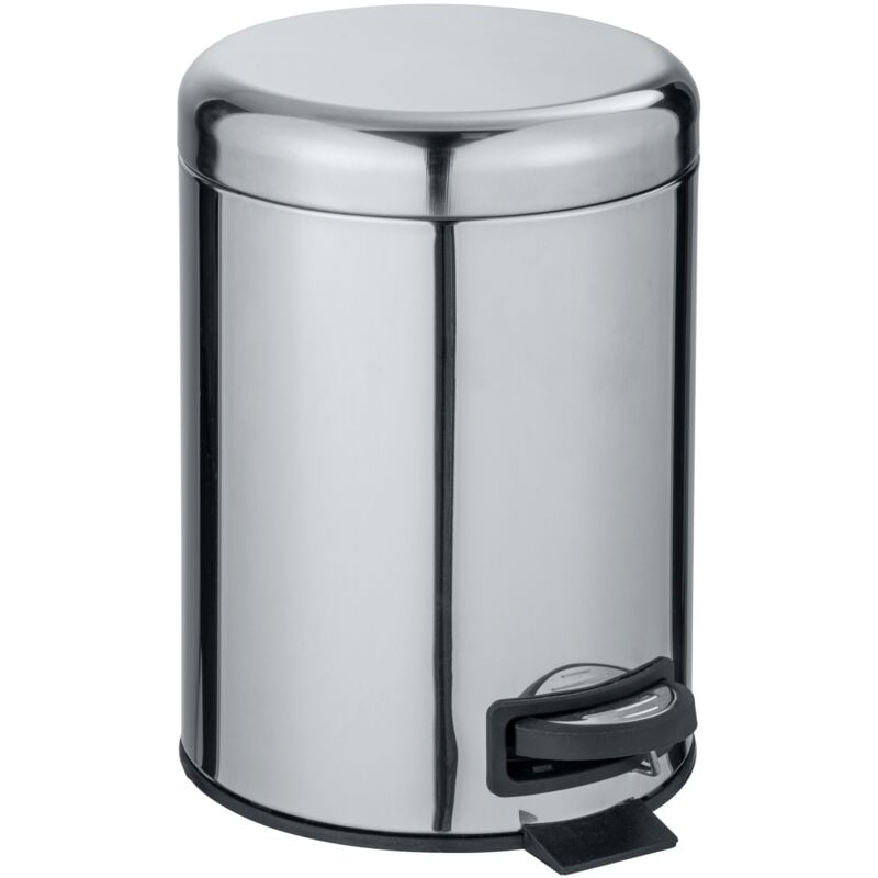 foto del prodotto wenko pattumiera a pedale leman, piccola pattumiera per il bagno, capacit 5l, acciaio, 21x24x28 cm, lucido