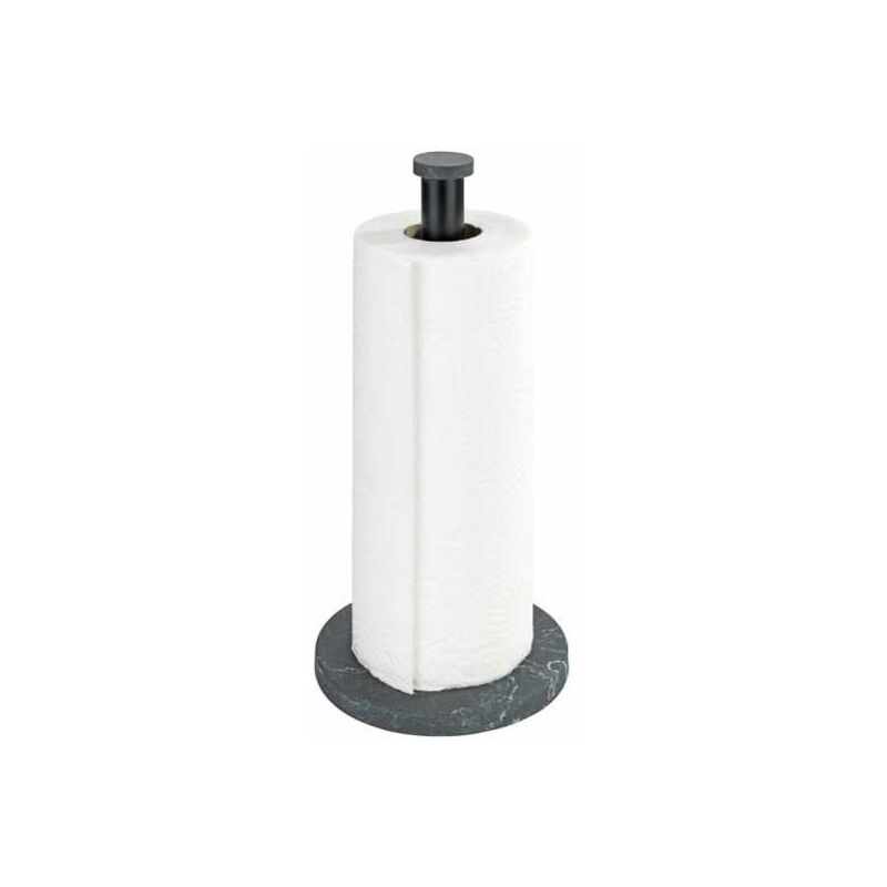 foto del prodotto wenko porta rotolo da cucina in marmo, porta asciugatutto da tavolo con elegante design marmorizzato per la cucina, base in plastica e asta metallica