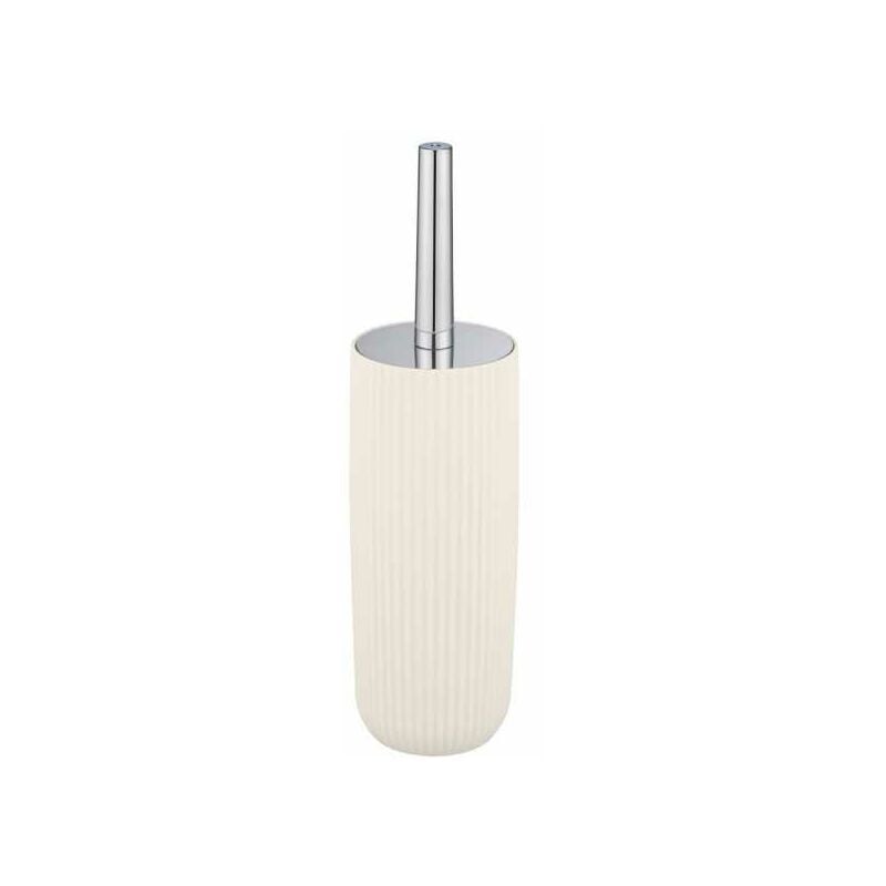 foto del prodotto wenko porta spazzolino wc agropoli, spazzolino wc nero, design chiuso, plastica superficie satinata senza bpa, 10x36,5 cm, color crema bianco