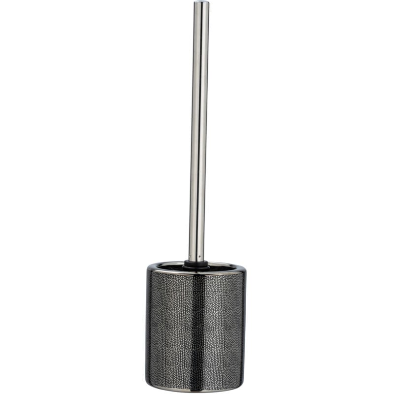foto del prodotto wenko porta spazzolino wc nuria, spazzolino wc in silicone nero, ceramica, 9,5x39 cm, argento antracite