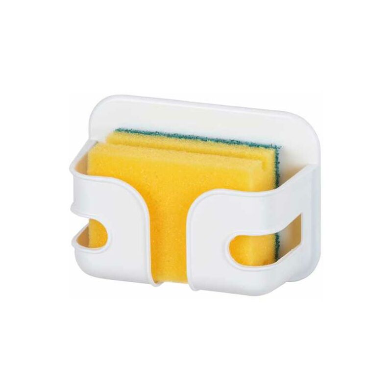 foto del prodotto wenko porta spugna da cucina a muro soyo, porta spugna per lavello, fissaggio senza foratura, adesivo su piastrelle o muro, spugna per stoviglie