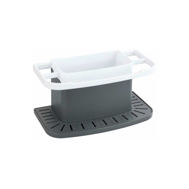 foto del prodotto wenko porta spugna per lavello da cucina cosmo, organizzatore per lavello con spazio per il detersivo, la spugna, realizzato in plastica di alta