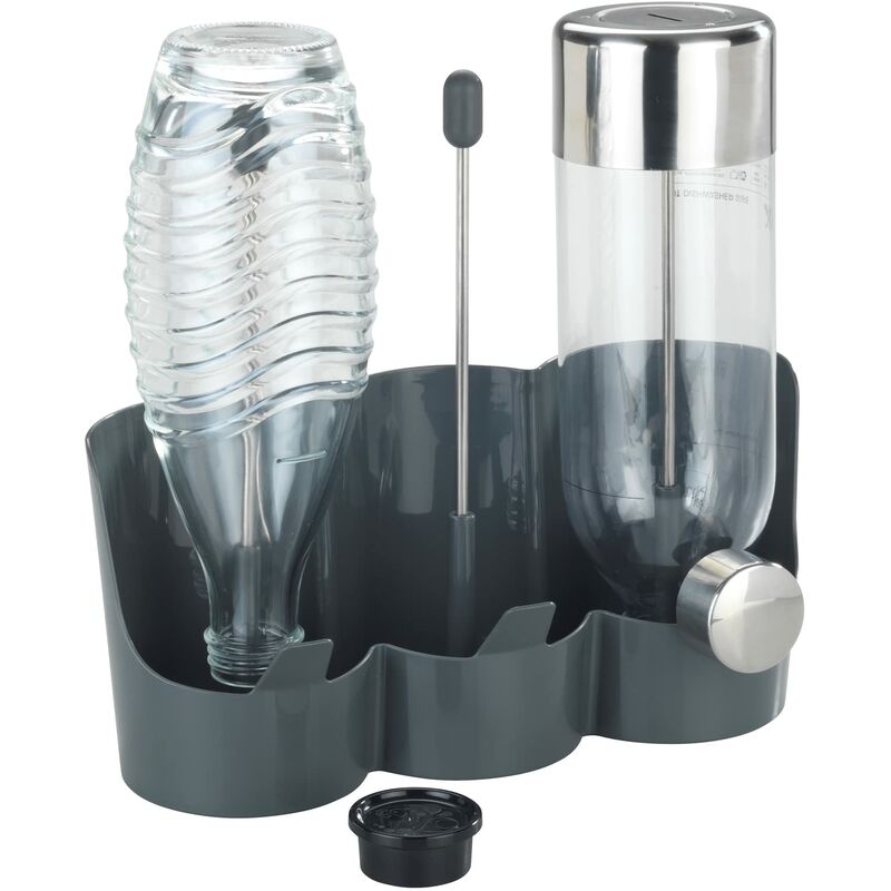 foto del prodotto wenko portabottiglie filia, supporto salvaspazio per riporre ad asciugare bottiglie d acqua e borracce, con rivestimento antiscivolo, ideale per 3