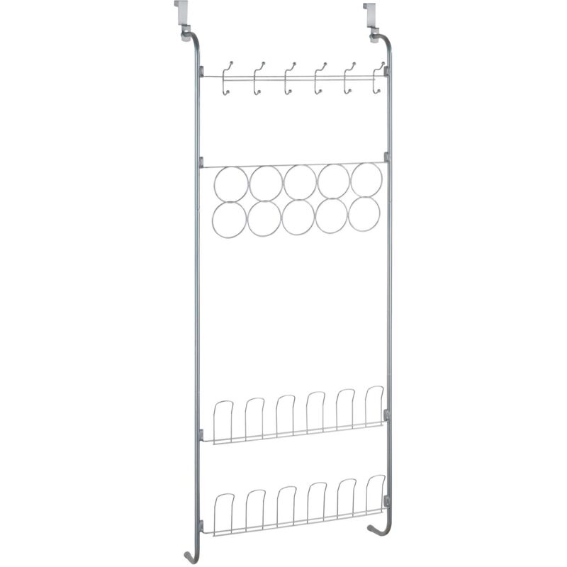 foto del prodotto wenko portaoggetti salva spazio, scaffale versatile per agganciare vestiti e foulard, supporto per armadio e attaccapanni, 59 x 150,5 x 18,5 cm,