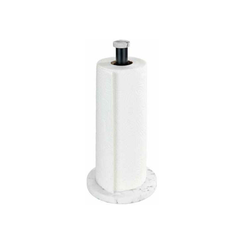 immagine 0 del prodotto wenko portarotolo da cucina in marmo, supporto da terra con un elegante design marmorizzato per la cucina, base in plastica e asta metallica nera,