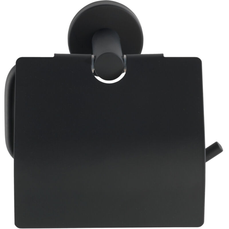 foto del prodotto wenko portarotolo da parete bosio black, portarotolo con coperchio, acciaio inox, 15x13,5x7 cm, nero opaco