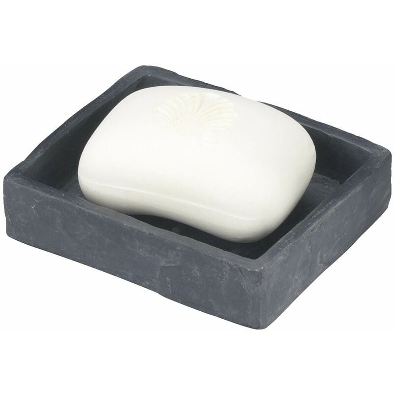 foto del prodotto wenko portasapone slate rock effetto ardesia, poliresina, 11.2x2.7x9.4 cm, antracite