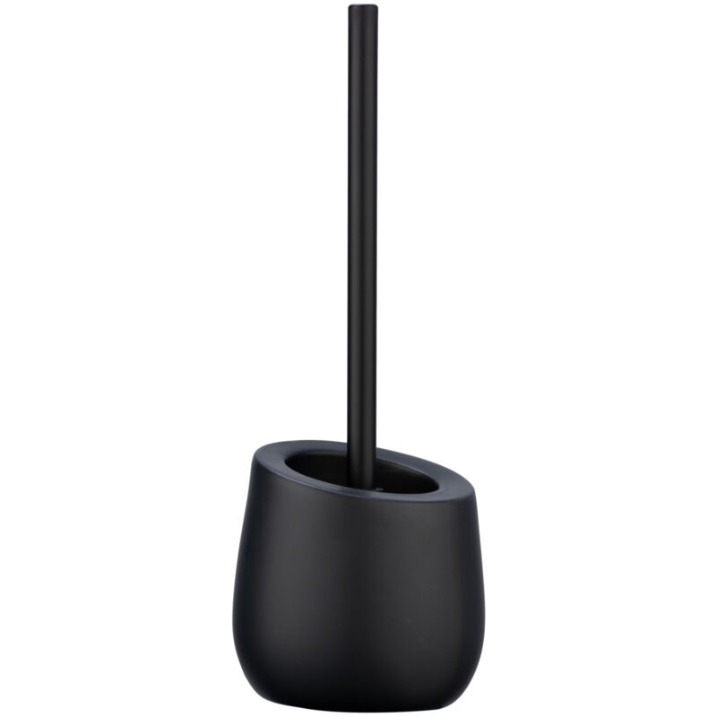 foto del prodotto wenko portascopino wc badi, scopino wc in silicone nero, ceramica, 13,5x38 cm, nero opaco