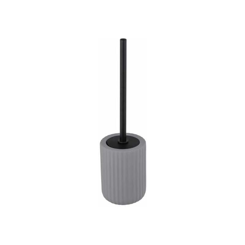 foto del prodotto wenko portaspazzolino wc belluno, spazzolino wc nero, ceramica soft touch , 11,5x42 cm, grigio