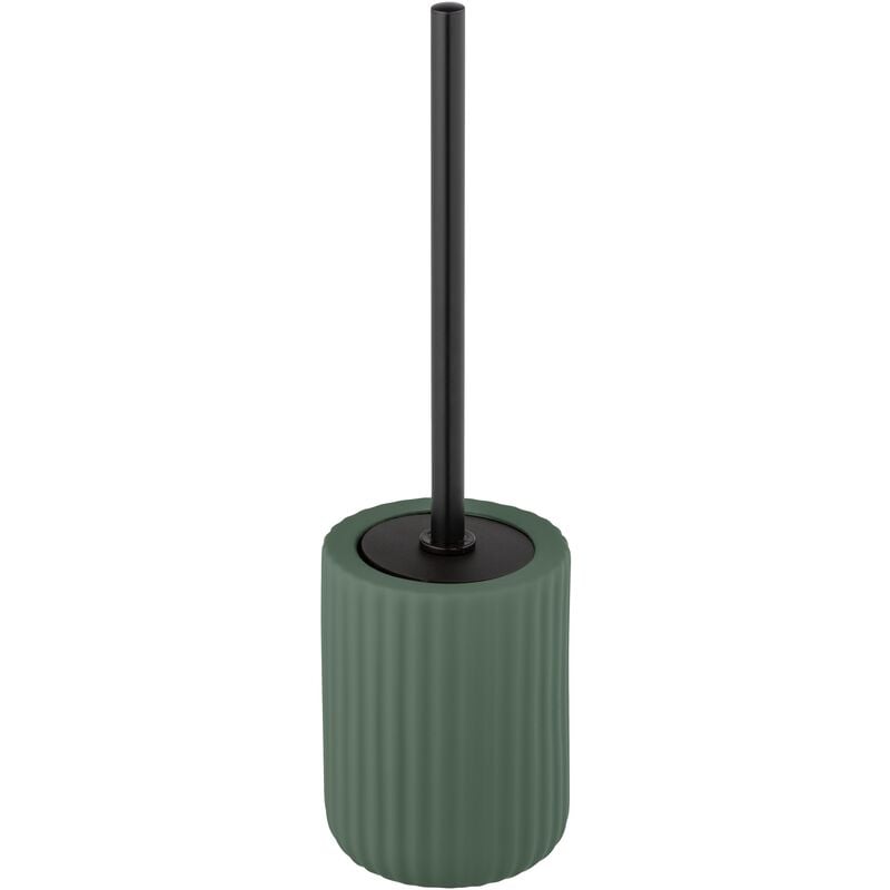 foto del prodotto wenko portaspazzolino wc belluno, spazzolino wc nero, ceramica soft touch , 11,5x42 cm, verde