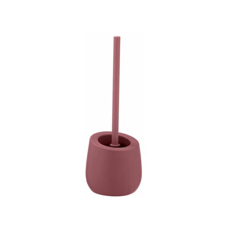 foto del prodotto wenko portaspazzolino wc in ceramica badi rosa, spazzolino wc in silicone nero con testa in silicone 7,5 cm, antiaderente, ceramica, 13,5 x 38
