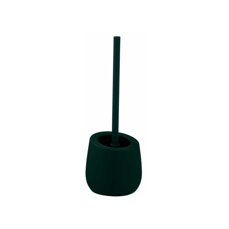 foto del prodotto wenko portaspazzolino wc in ceramica badi verde, spazzolino wc in silicone nero con testa in silicone 7,5 cm, antiaderente, ceramica, 13,5 x 38