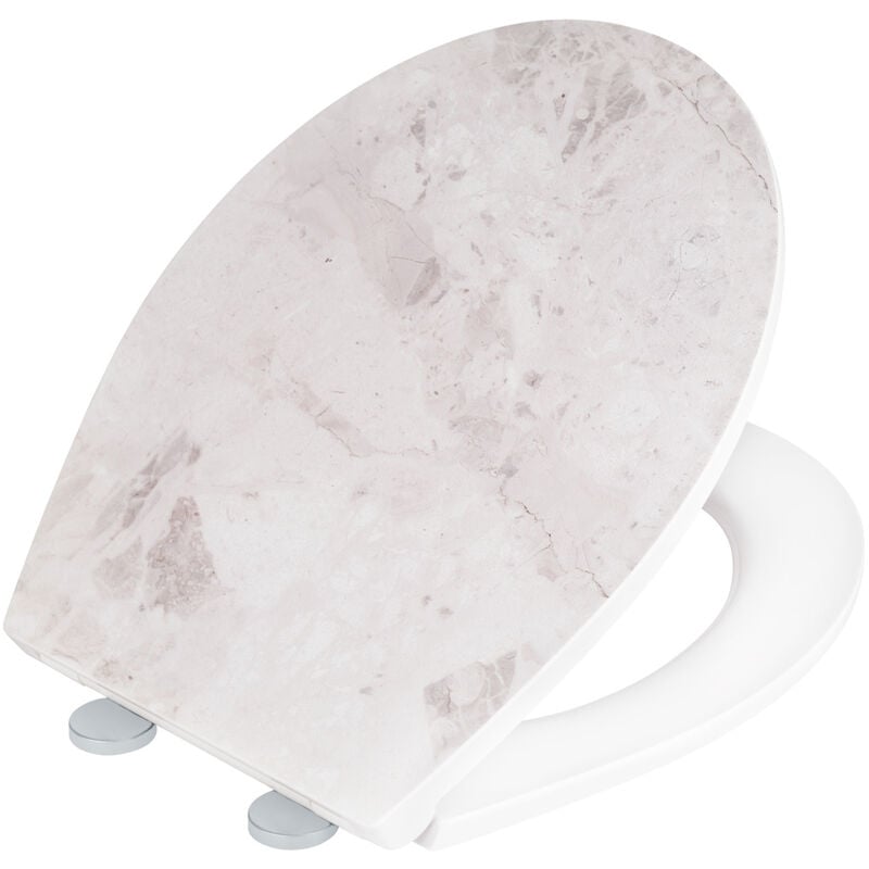 foto del prodotto wenko premium sedile wc white marble con rilievo, realizzato in duroplast antibatterico, con chiusura automatica, multicolore, duroplast