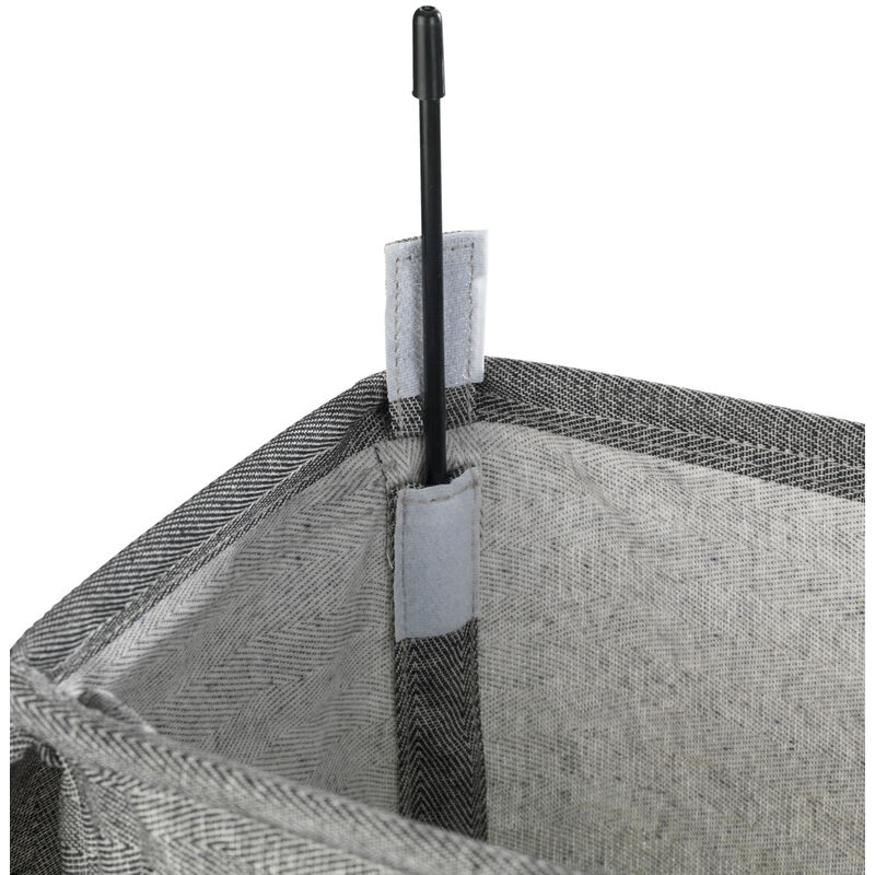foto del prodotto wenko raccolta biancheria corno prime nero bianco, cesto per la biancheria, 43 l, con coperchio, nero, poliestere nero, cotone bianco,