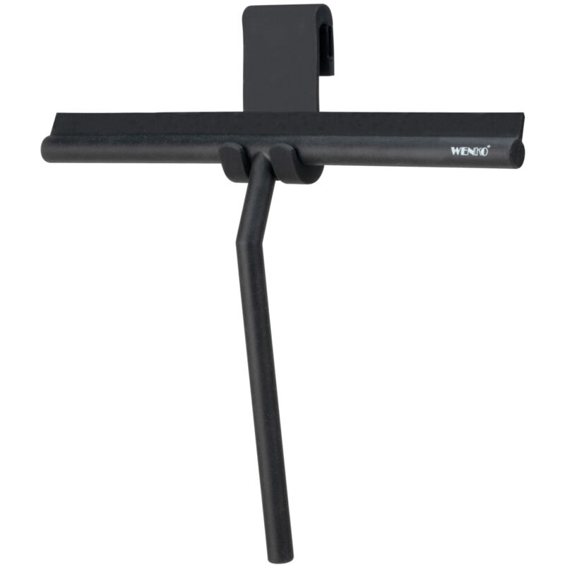 foto del prodotto wenko raschietto per bagno mola in silicone xxl nero, superficie di pulizia extra larga, nero, silicone nero, acciaio inossidabile