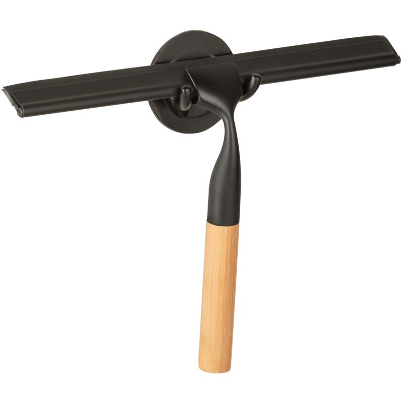 foto del prodotto wenko raschietto per doccia bambusa, raschietto per bagno, acciaio inossidabile manico in legno di bamb , 24,3x17x3,5 cm, nero marrone