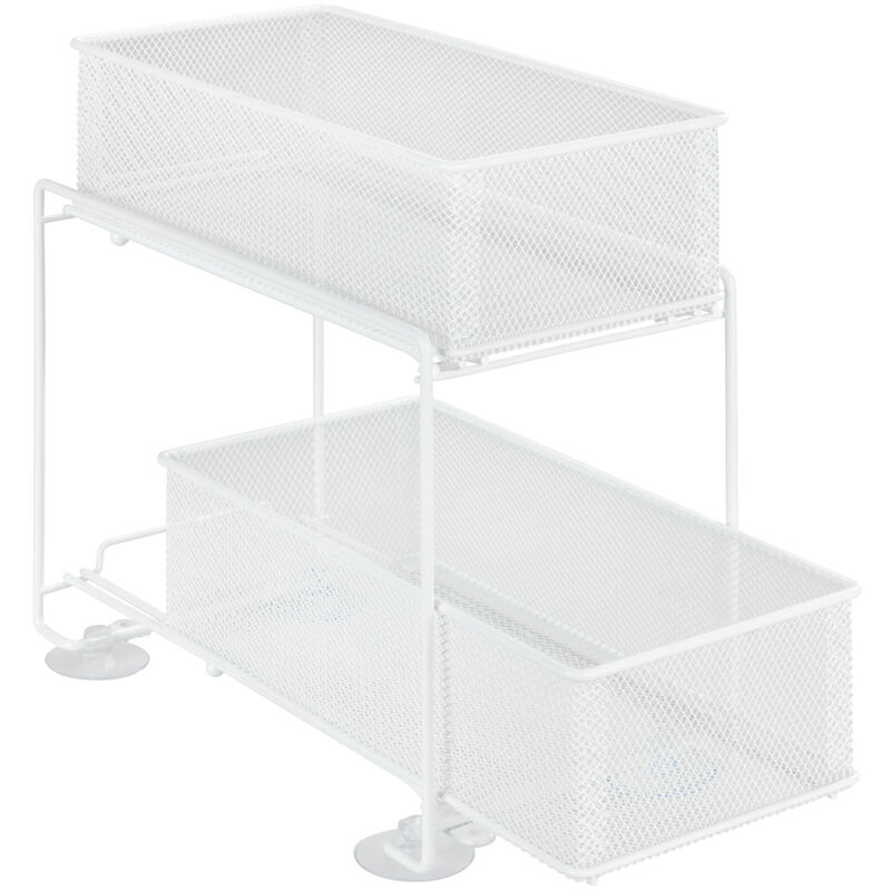 foto del prodotto wenko scaffale per cassetti gioma bianco, 2 piani, bianco, metallo rivestito in polvere bianca