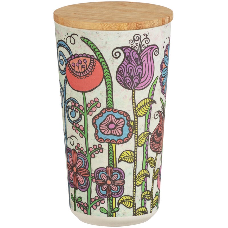 foto del prodotto wenko scatola di conservazione pla flowers da 0,95 l, coperchio in bamb con anello in silicone per conservazione ermetica, multicolore, plastica