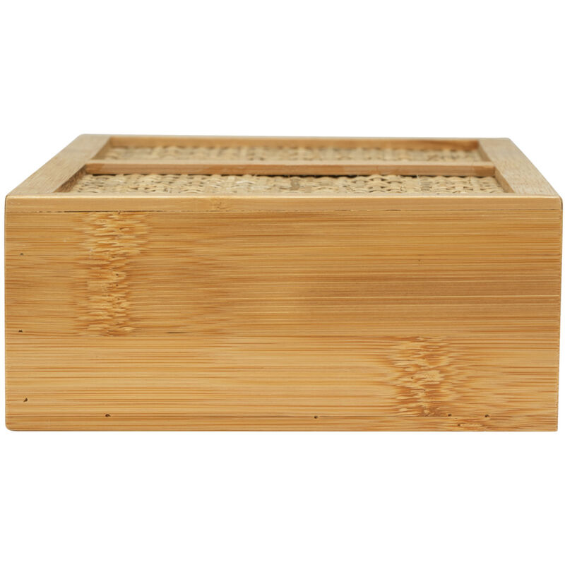 foto del prodotto wenko scatola per il bagno allegre con cassetto, in bamb e rattan, colore marrone, bamb naturale, rattan naturale