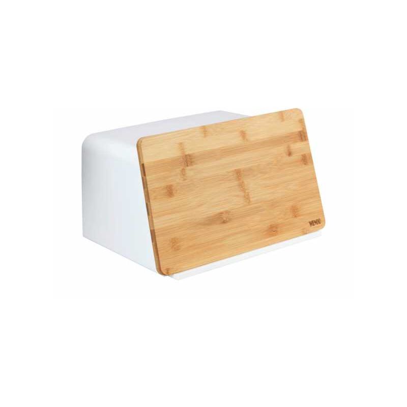 foto del prodotto wenko scatola per il pane con coperchio in bamb kubo bianco, contenitore per il pane, con coperchio tagliere in bamb , plastica bamb ,