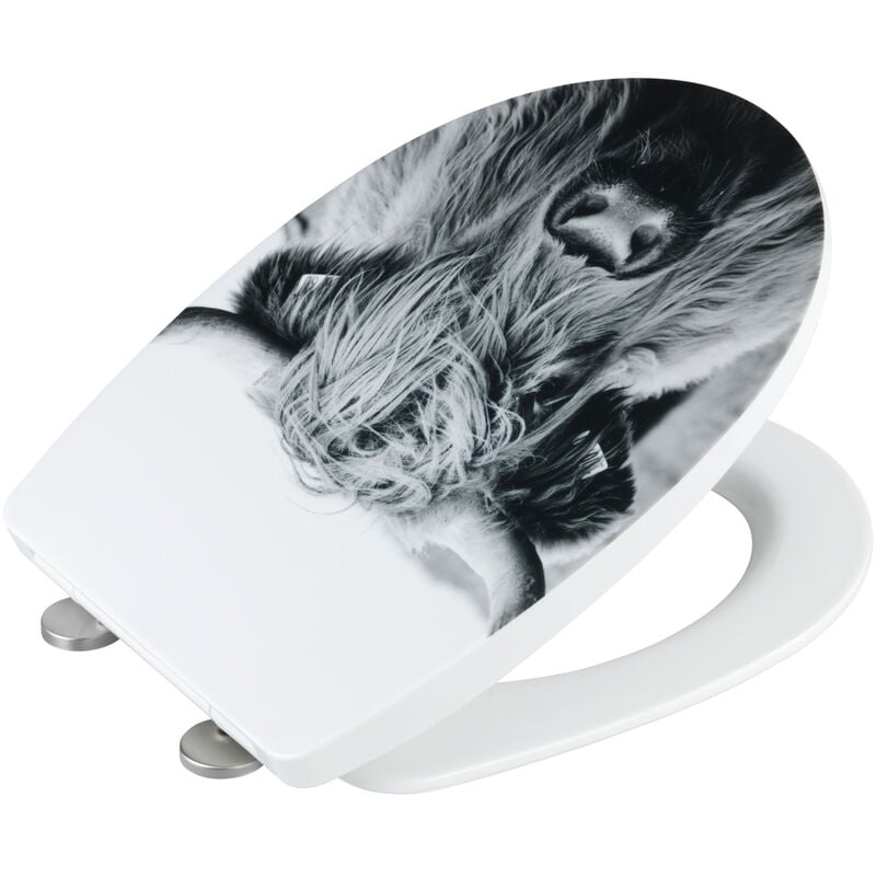 foto del prodotto wenko sedile wc yak con superficie lucida, realizzato in termoplastico resistente alla rottura, multicolore, termoplastico multicolore, acciaio