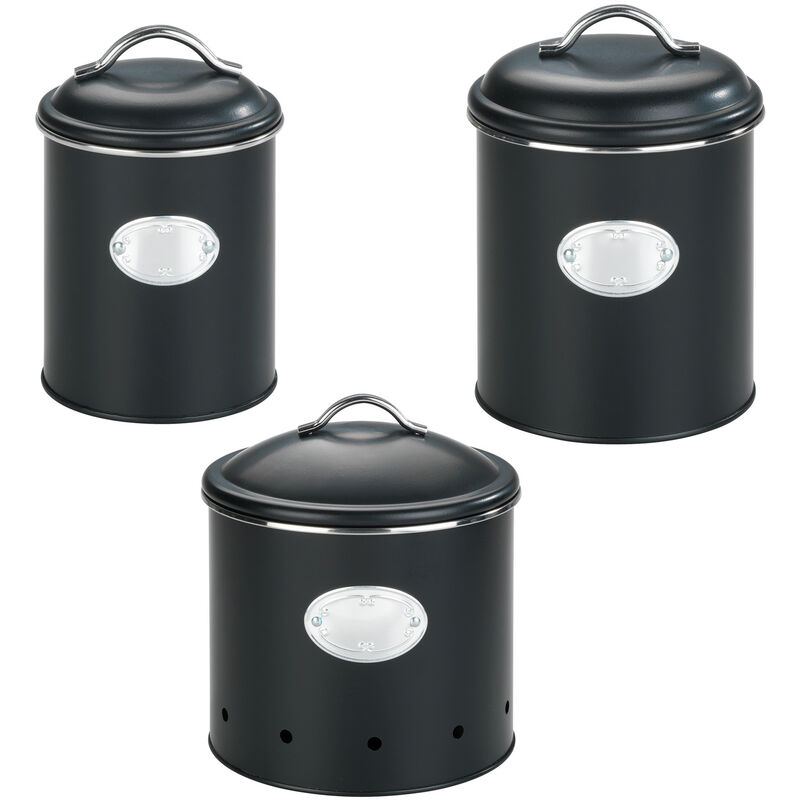 foto del prodotto wenko set di 3 contenitori con coperchio per conservare cipolle, aglio e patate